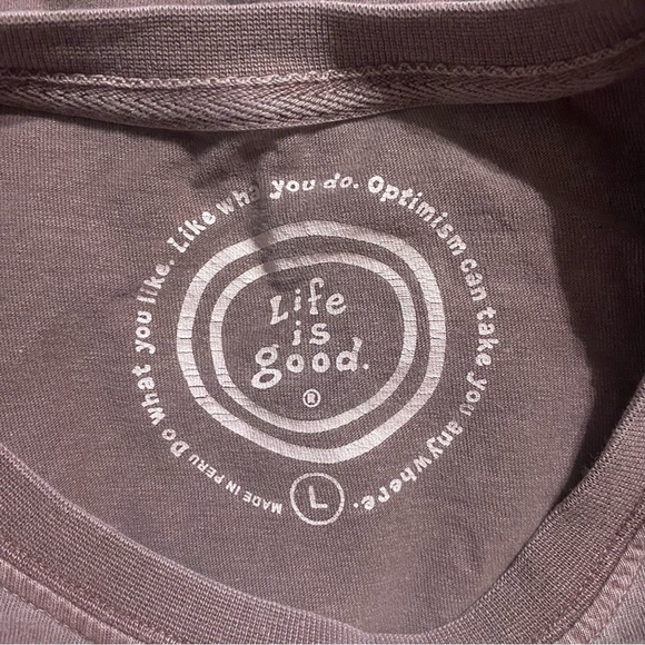 Life Is Good Summit Meeting T Shirt Long Sleeved Purple - Picture 5 of 6